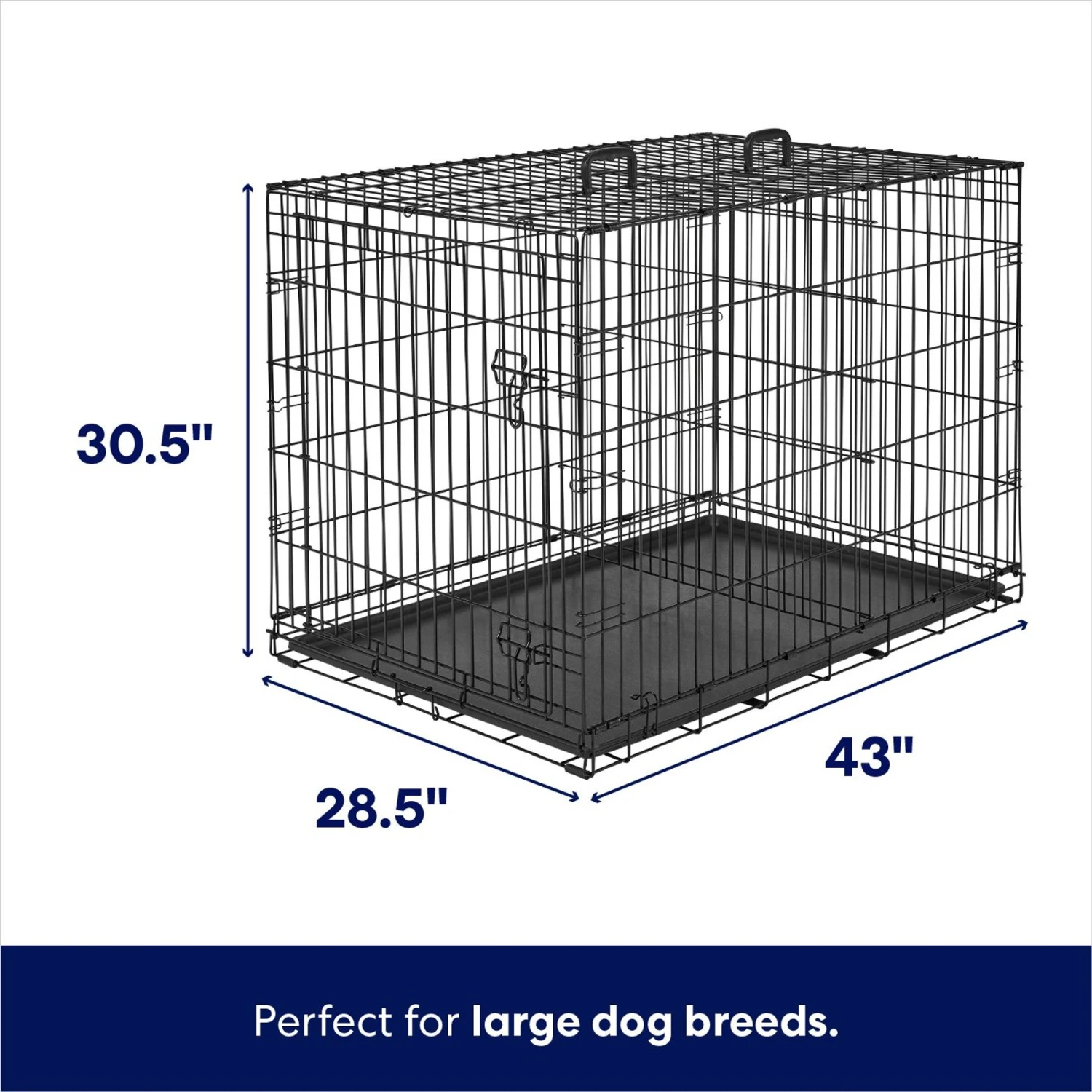 Frisco Heavy Duty Fold & Carry Single Door Collapsible Wire Dog Crate - Image 2