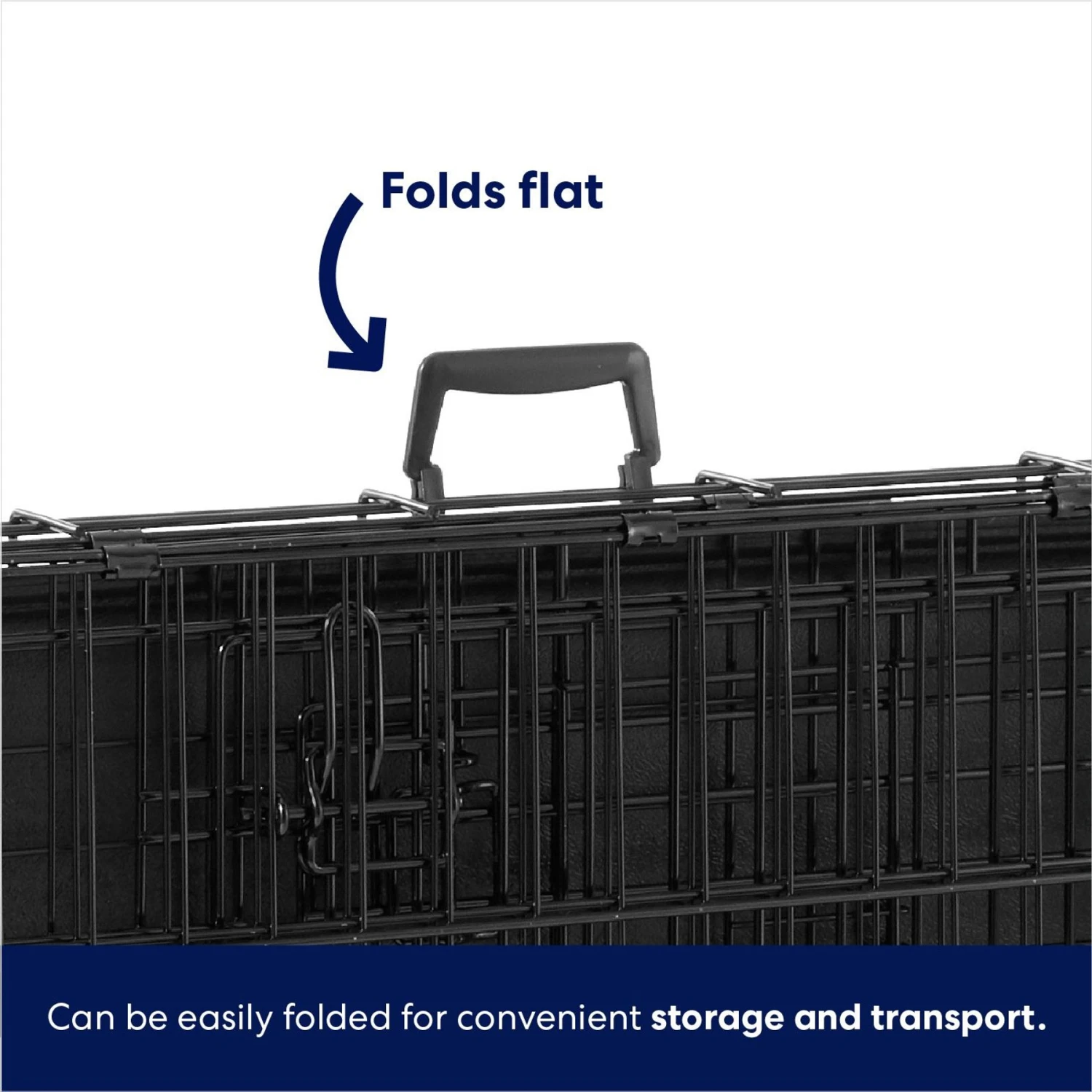 Frisco Heavy Duty Fold & Carry Double Door Collapsible Wire Dog Crate - Image 6
