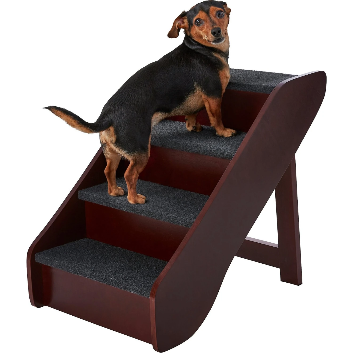 Frisco Deluxe Foldable Wooden Carpeted Cat & Dog Stairs - Image 4