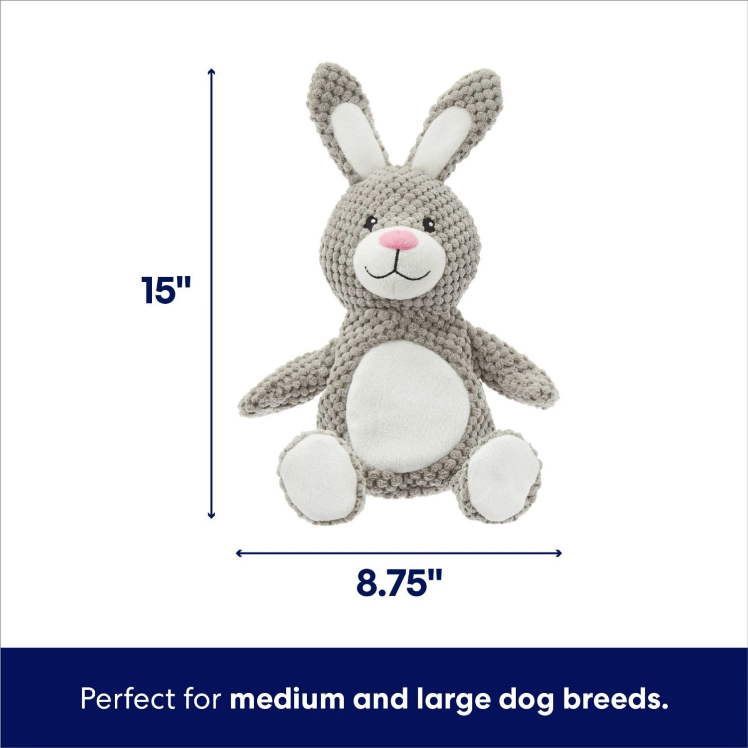 Frisco Bunny Textured Plush Squeaky Dog Toy - Image 2
