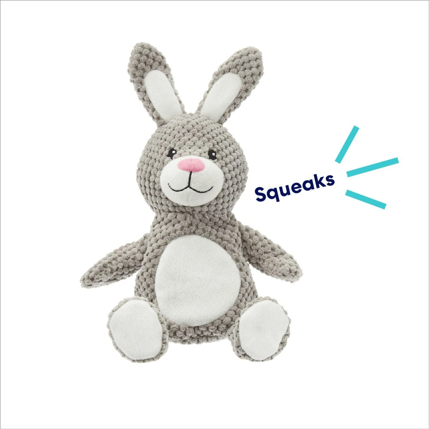Frisco Bunny Textured Plush Squeaky Dog Toy - Image 3
