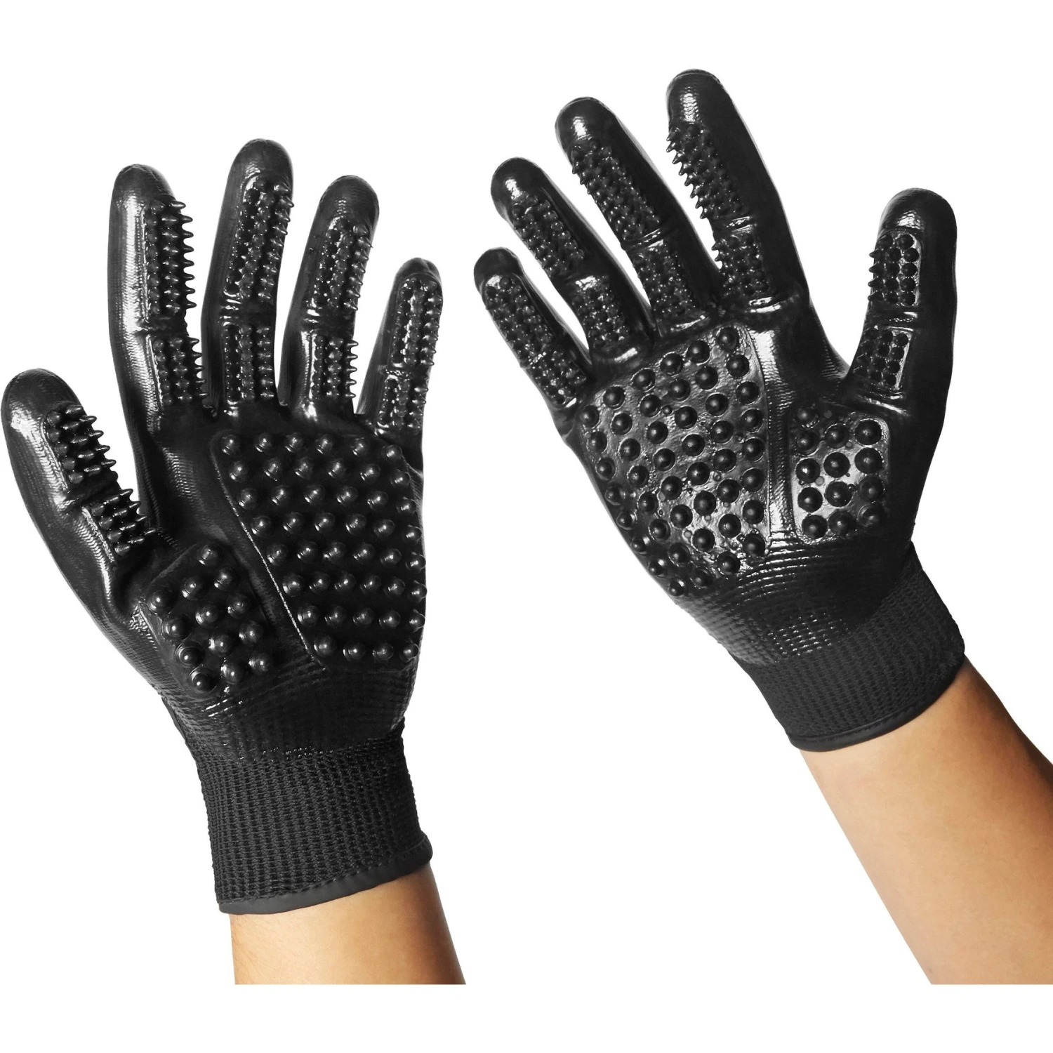Frisco Dog & Cat Deshedding & Grooming Gloves, Black - Image 7