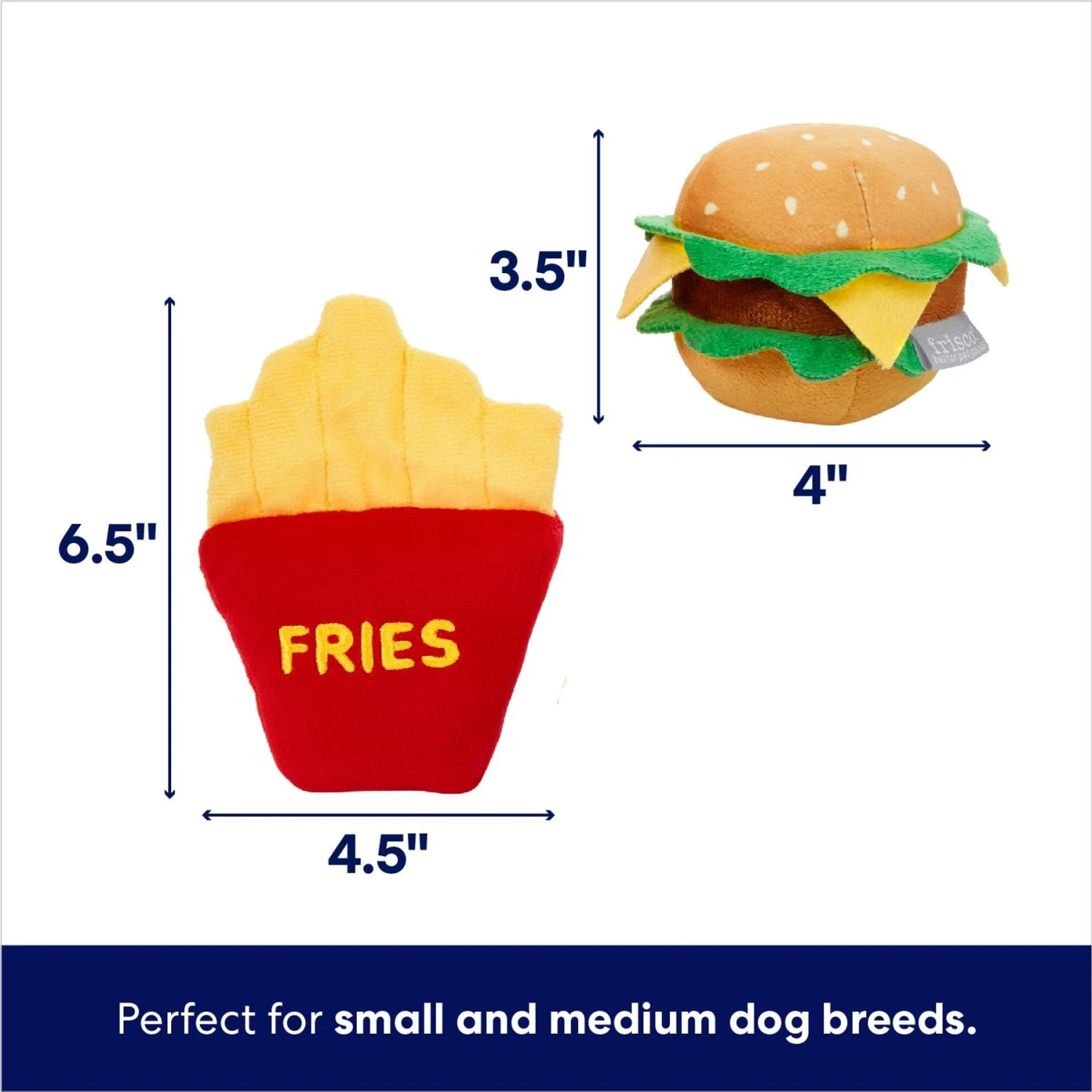 Frisco Burger & Fries Plush Squeaky Dog Toy - Image 2