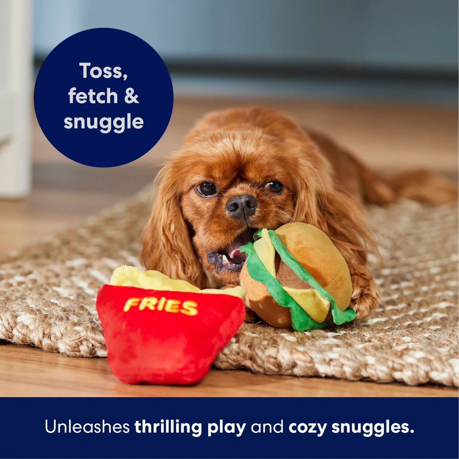 Frisco Burger & Fries Plush Squeaky Dog Toy - Image 4