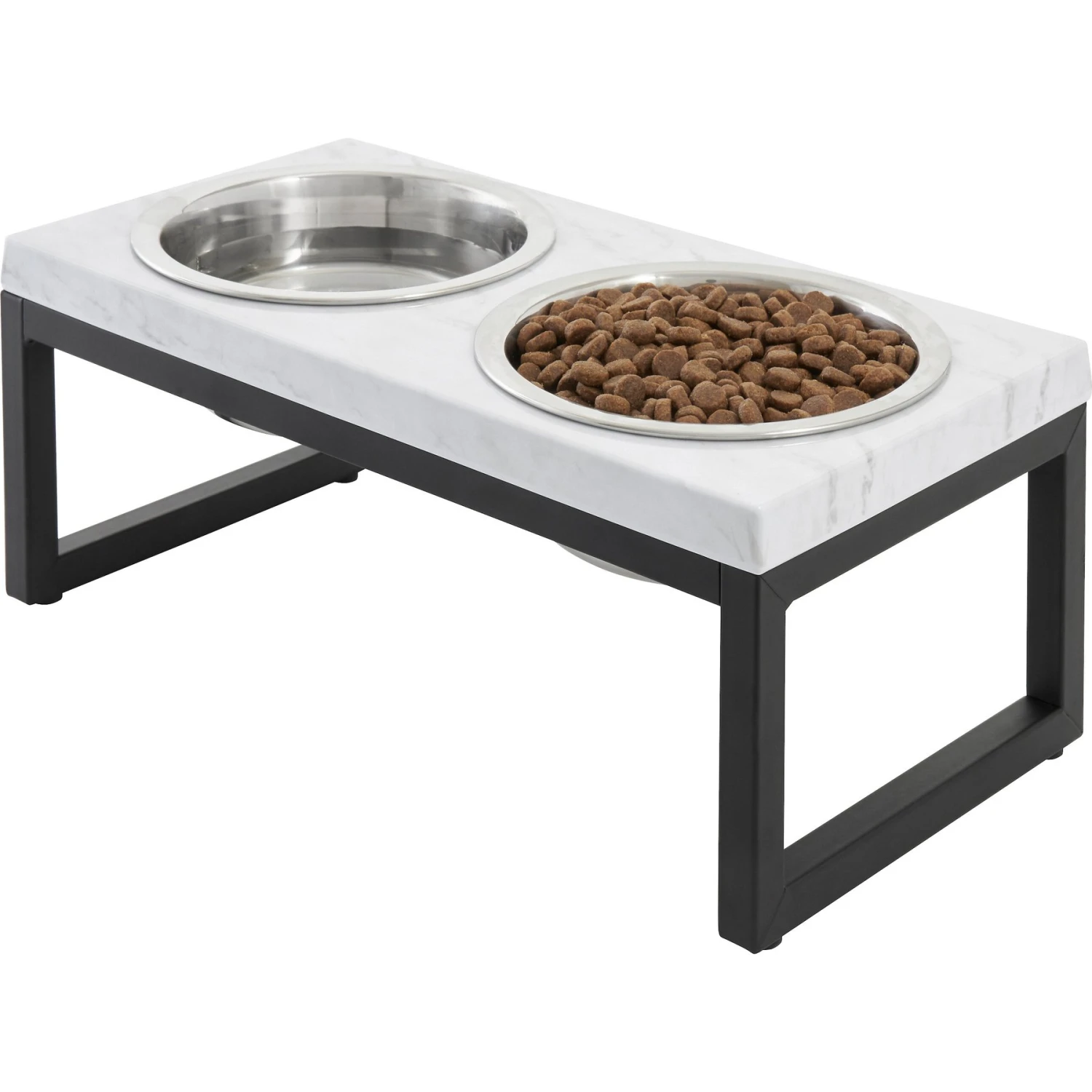 Frisco Marble Print Stainless Steel Double Elevated Dog Bowl - Image 3