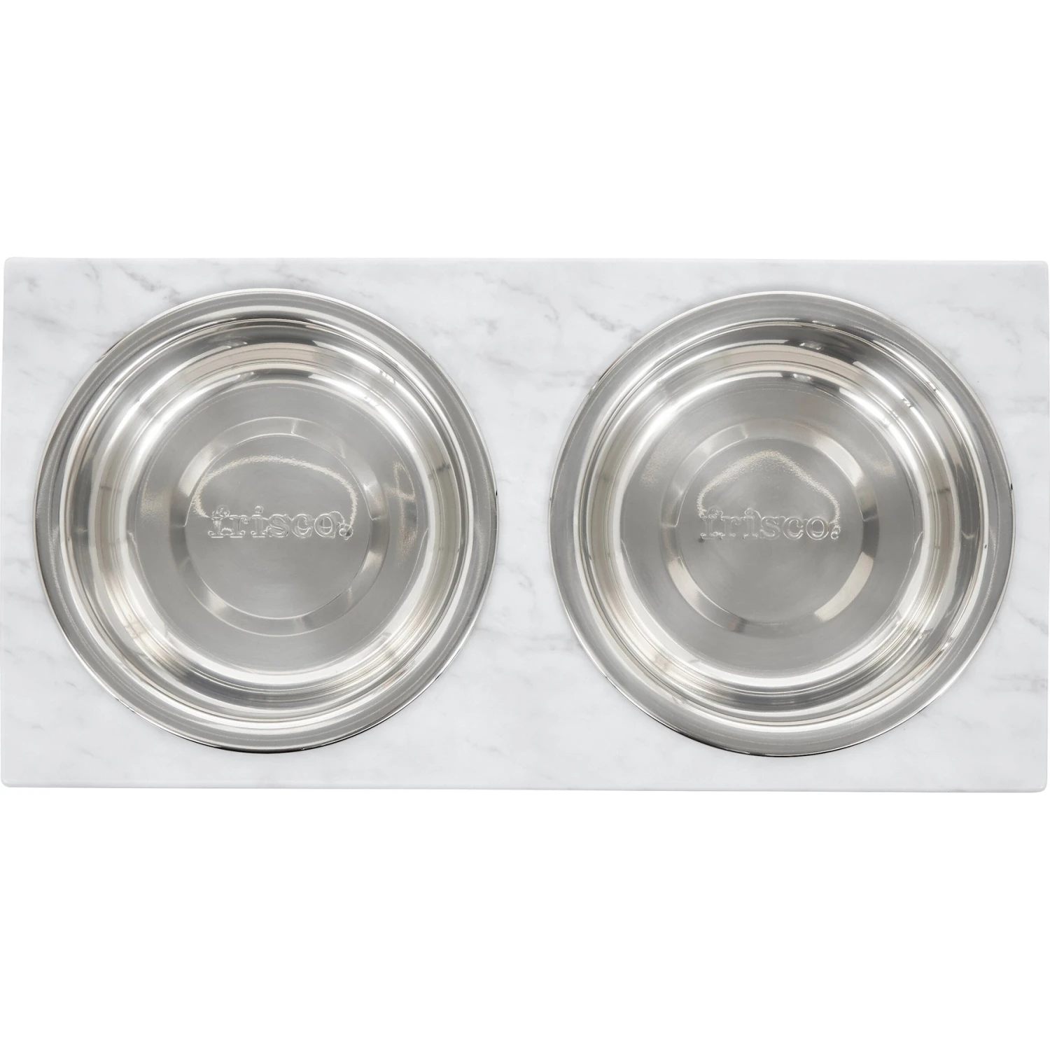 Frisco Marble Print Stainless Steel Double Elevated Dog Bowl - Image 4