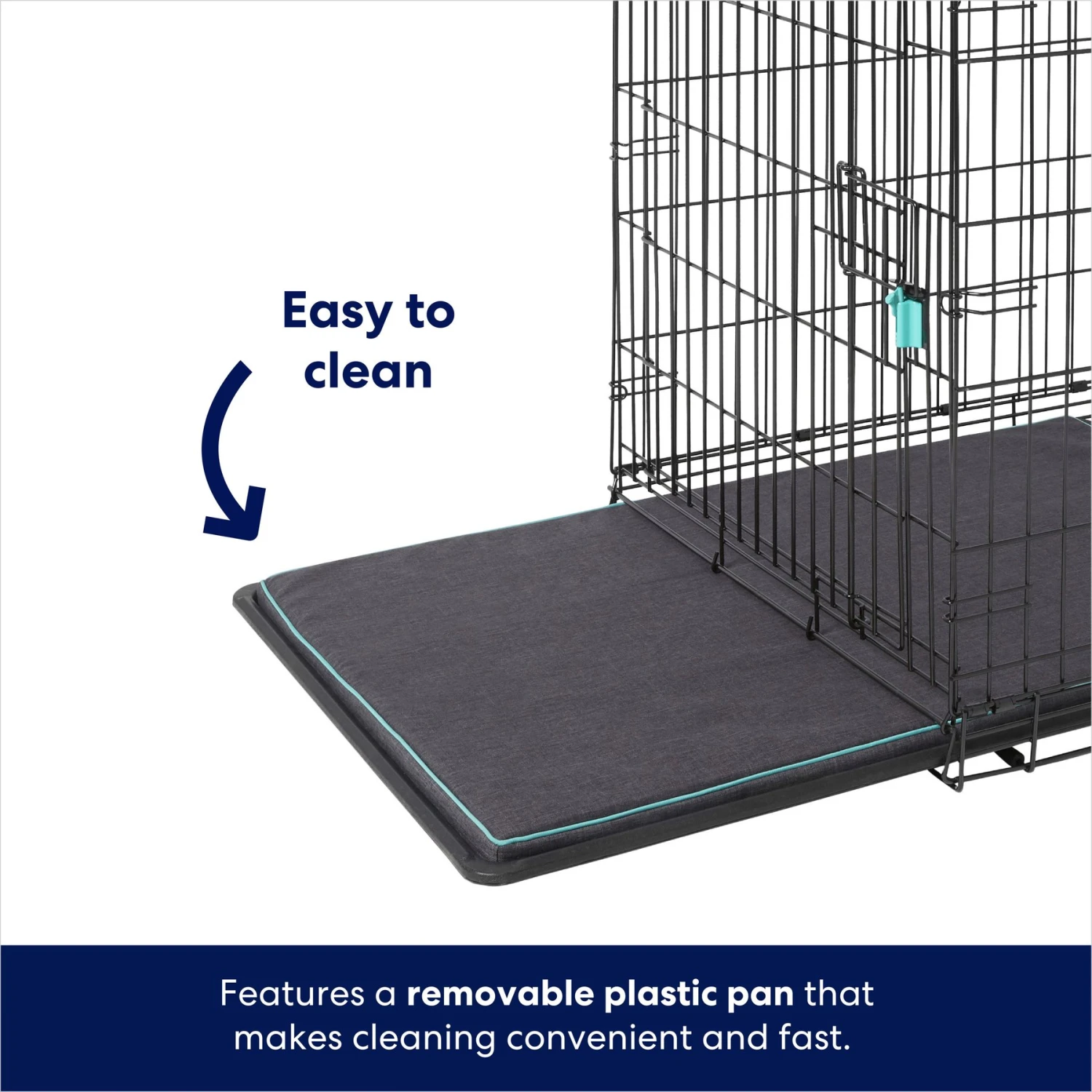 Frisco Heavy Duty Enhanced Lock Double Door Fold & Carry Wire Dog Crate & Mat Kit - Image 4