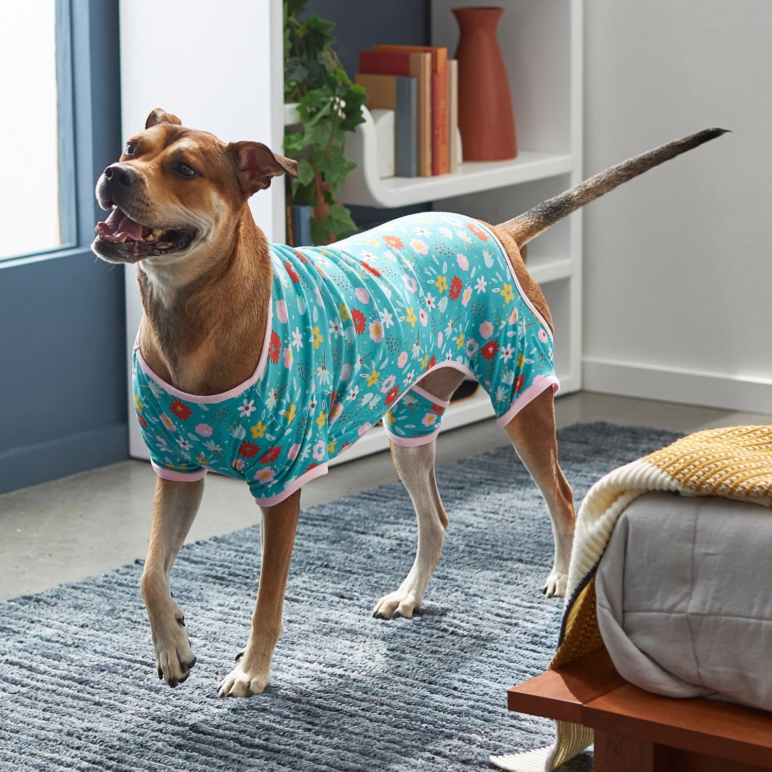 Frisco Teal Floral Dog & Cat Jersey PJs - Image 7