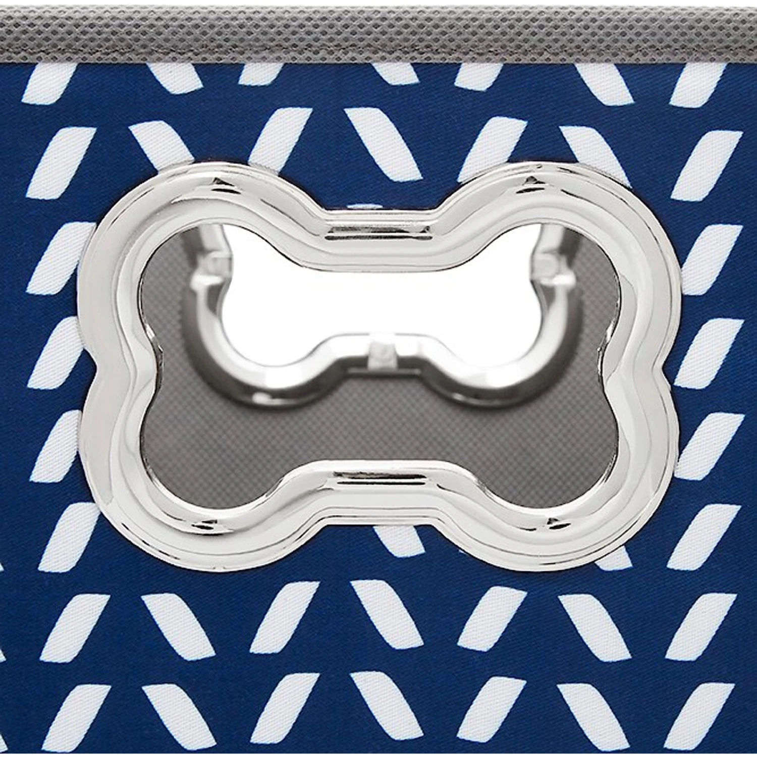 Frisco Rectangle Collapsible Pet Toy Storage Bin, Navy Herringbone - Image 5