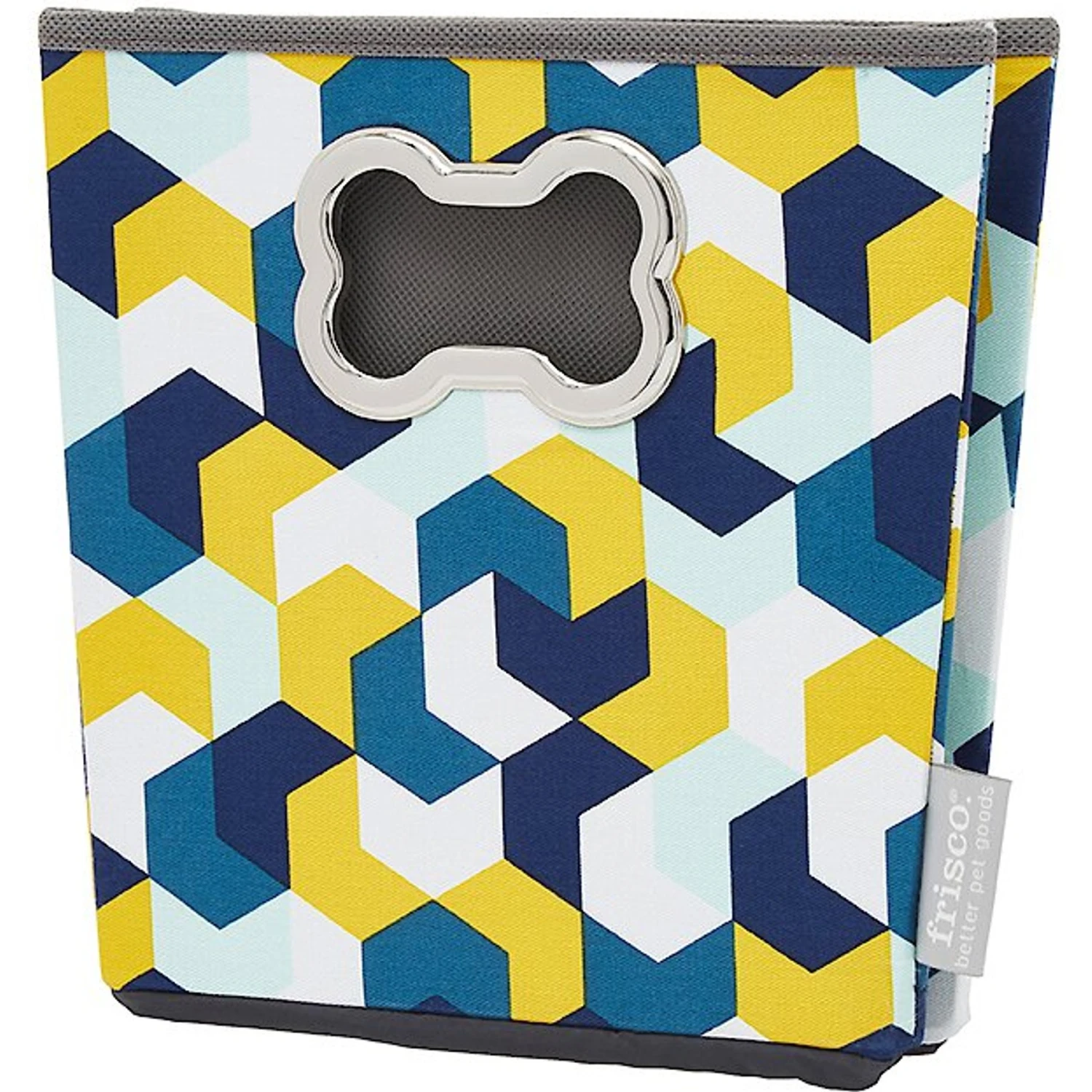 Frisco Rectangle Collapsible Pet Toy Storage Bin, Yellow Geometric - Image 2