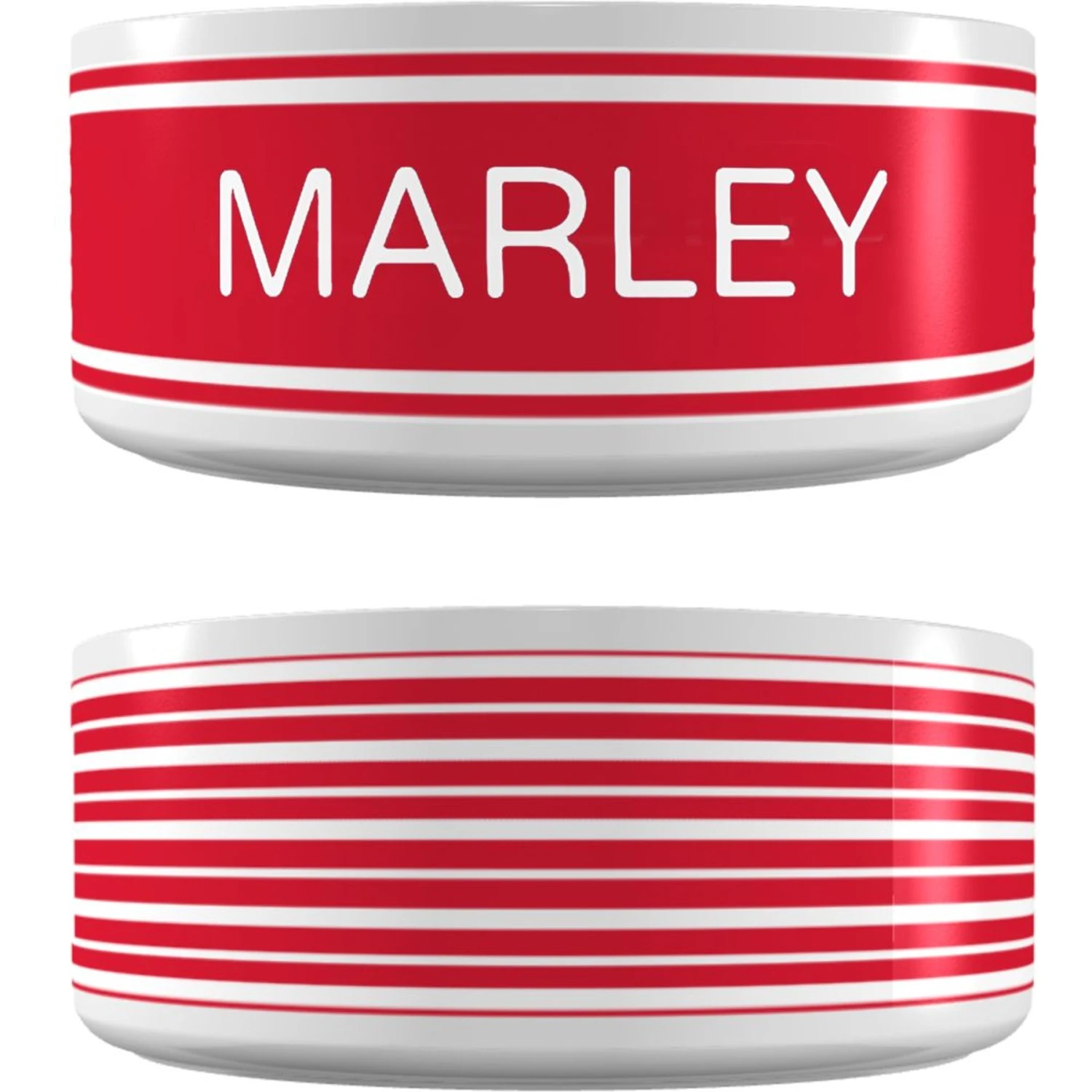 Frisco Preppy Stripes Ceramic Personalized Dog Bowl