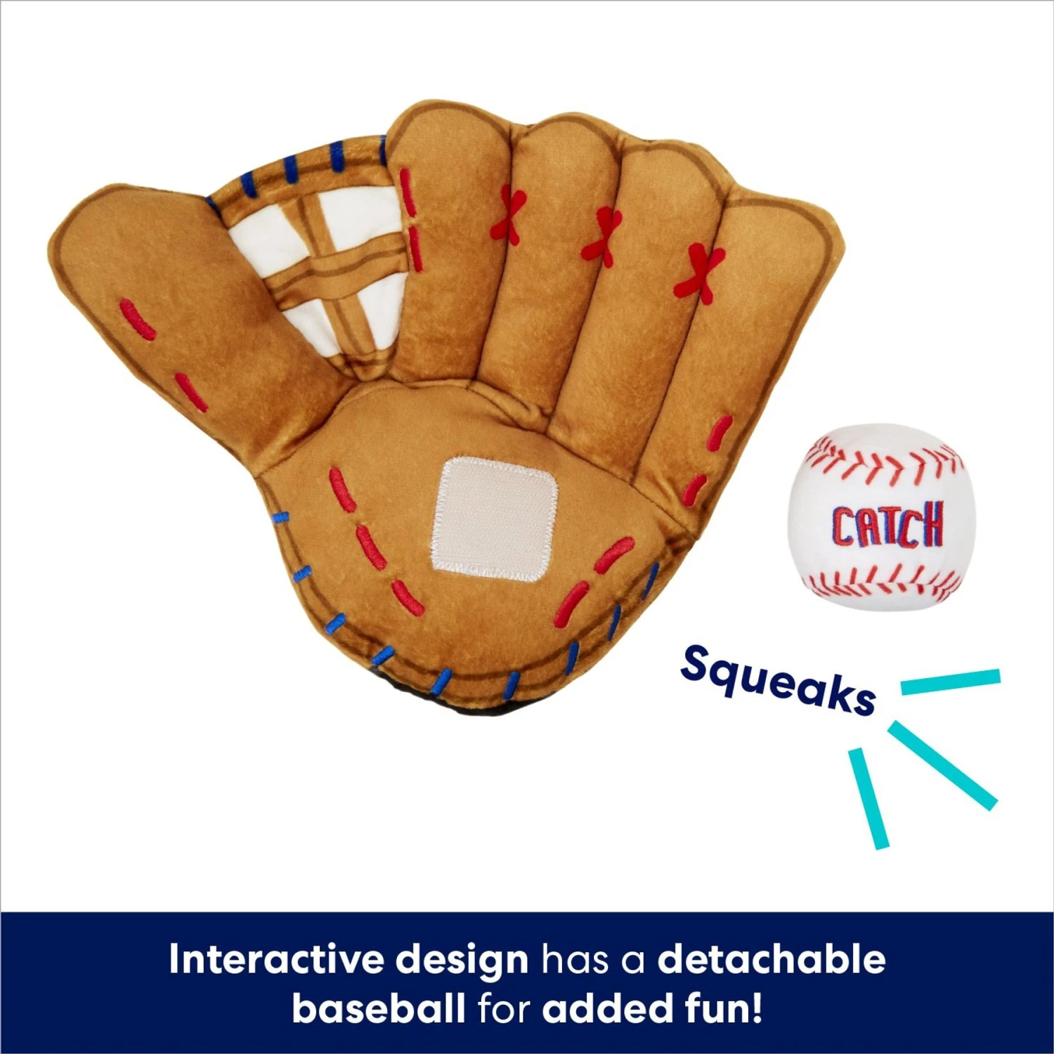 Frisco Baseball Mitt & Ball Interactive Plush Squeaky Dog Toy - Image 3