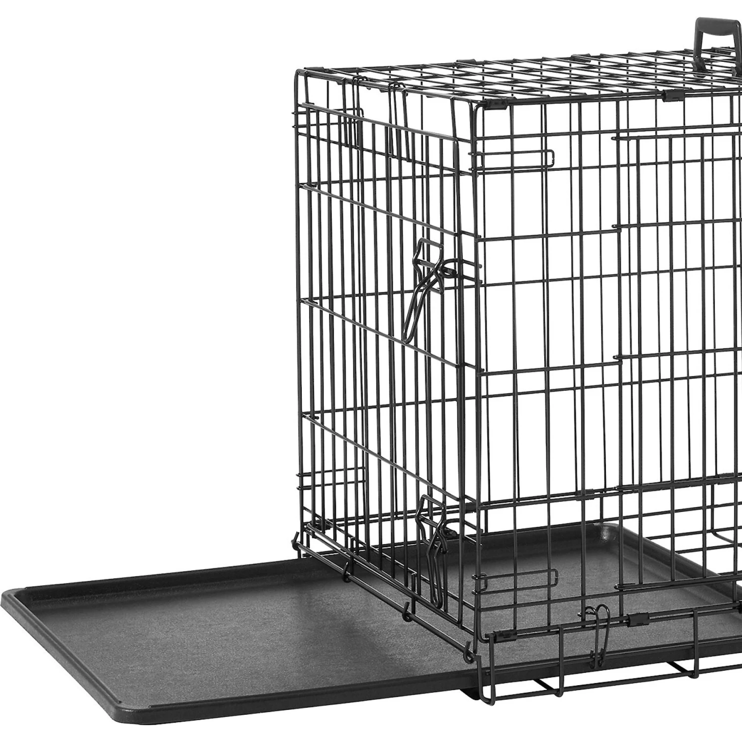 Frisco Heavy Duty Fold & Carry Double Door Collapsible Wire Dog Crate & Frisco Micro Terry Dog Crate Mat - Image 2