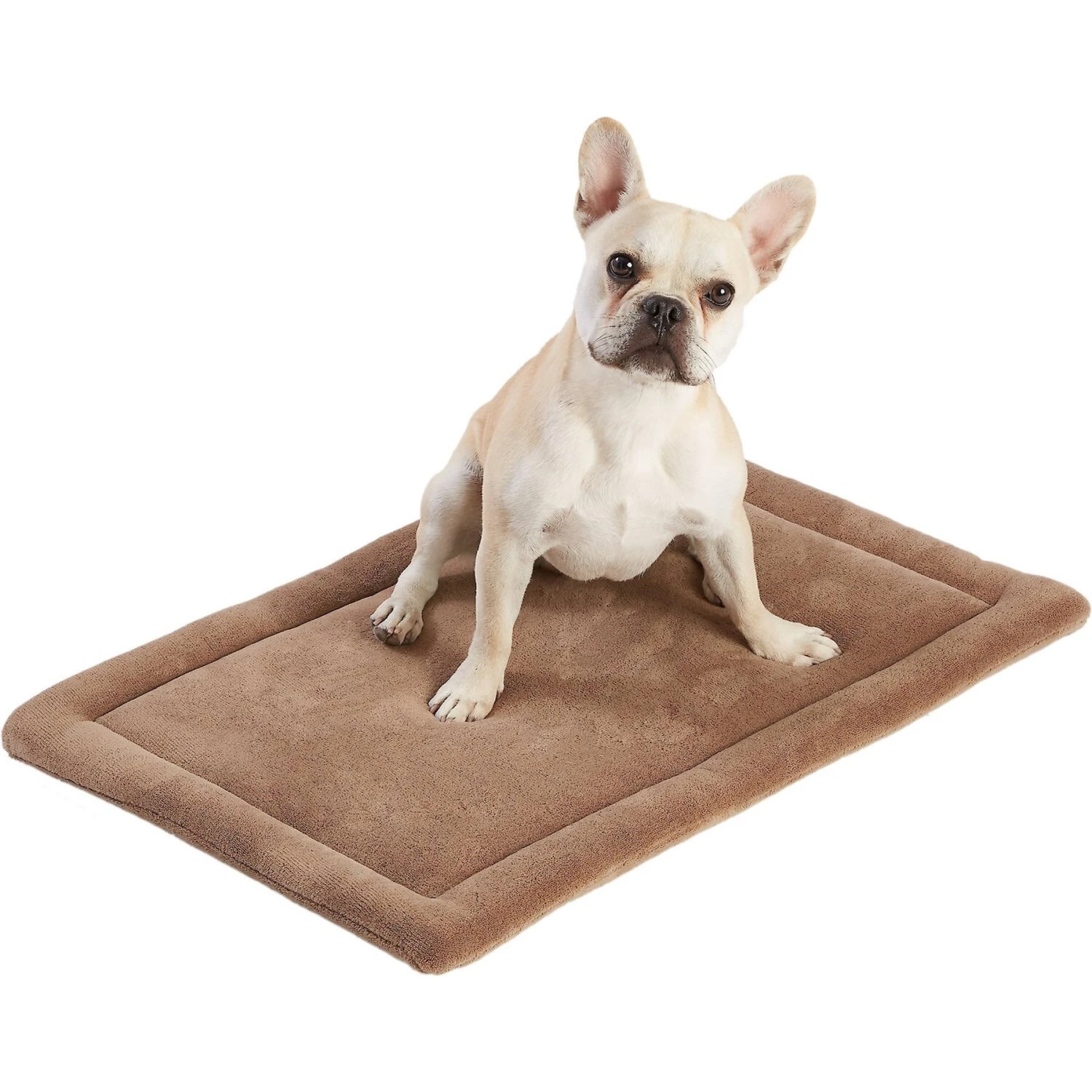 Frisco Heavy Duty Fold & Carry Double Door Collapsible Wire Dog Crate & Frisco Micro Terry Dog Crate Mat - Image 5