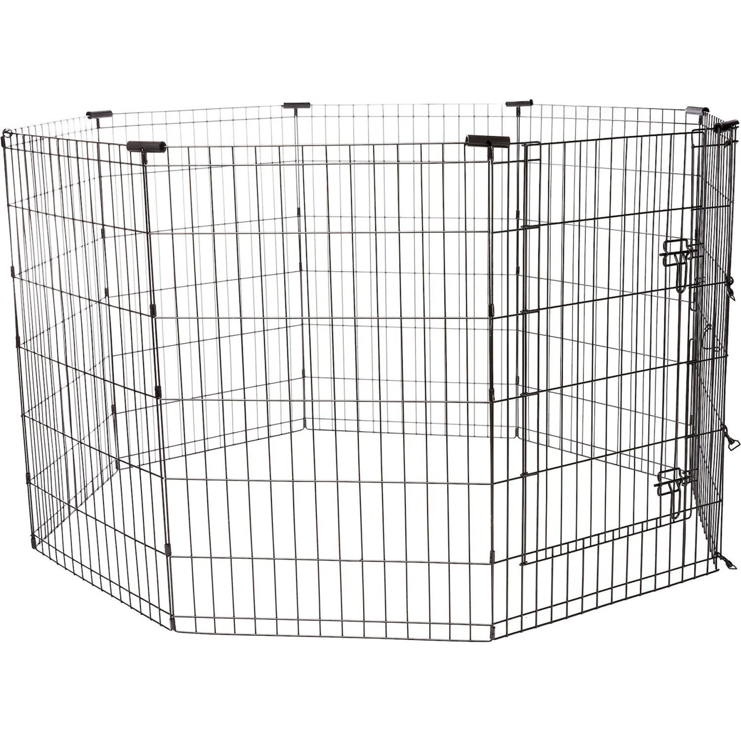 Frisco Heavy Duty Fold & Carry Double Door Collapsible Wire Dog Crate & Frisco Wire Dog & Small Pet Exercise Pen With Step-Through Door - Image 4