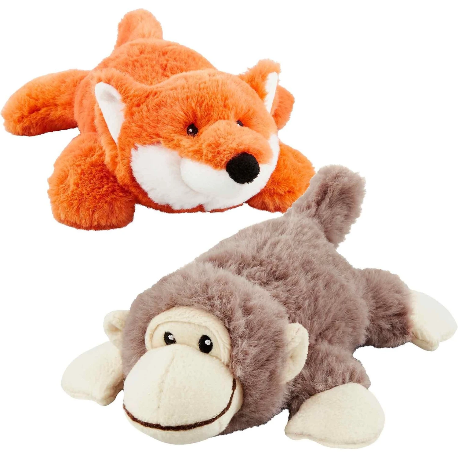 Frisco Monkey Plush Squeaky Dog Toy & Frisco Fox Plush Squeaky Dog Toy