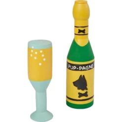 Frisco Champagne & Flute Latex Squeaky Dog Toy