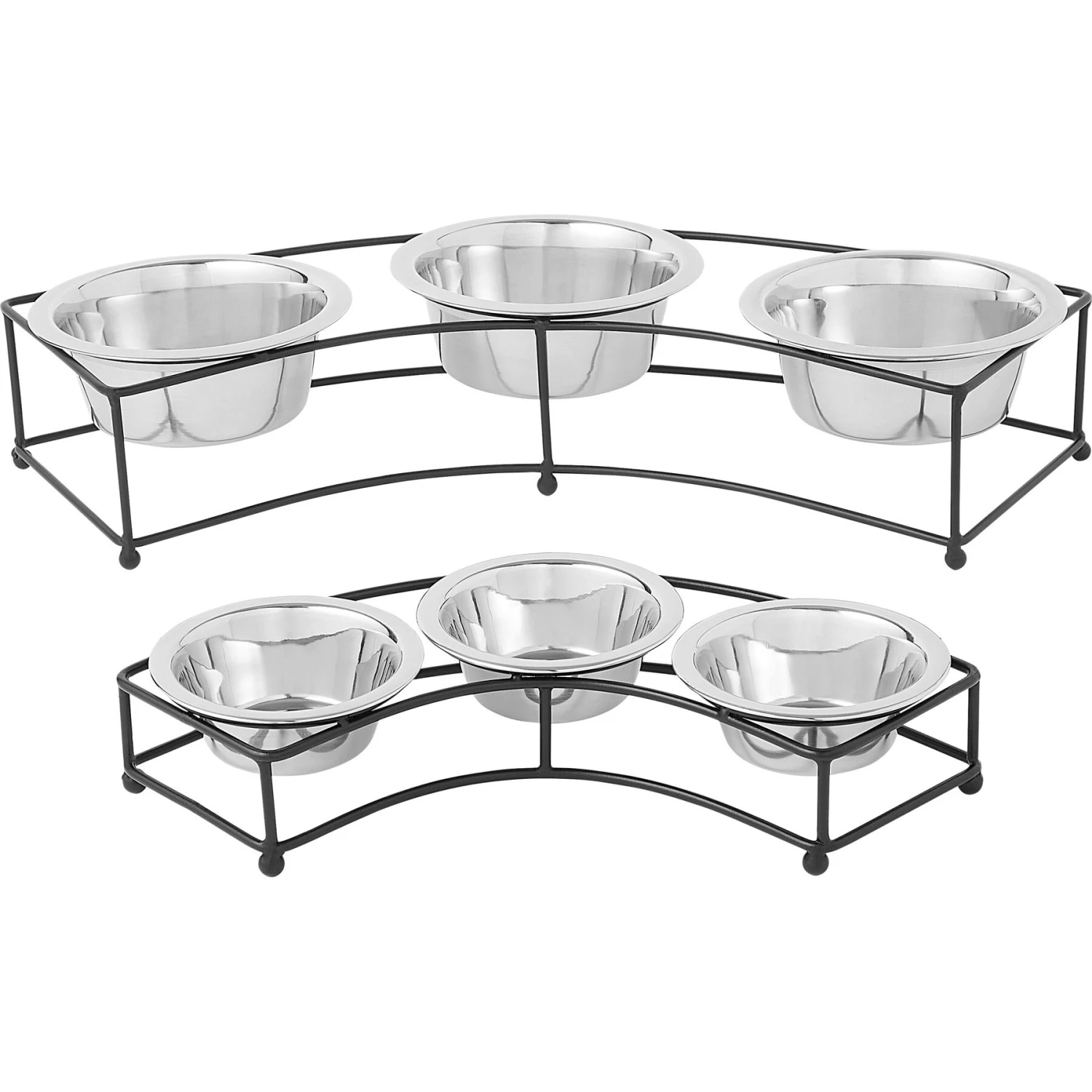 Frisco Multi Pet Feeding 3-Bowls Curved Stainless Steel Dog & Cat Bowl - Image 5