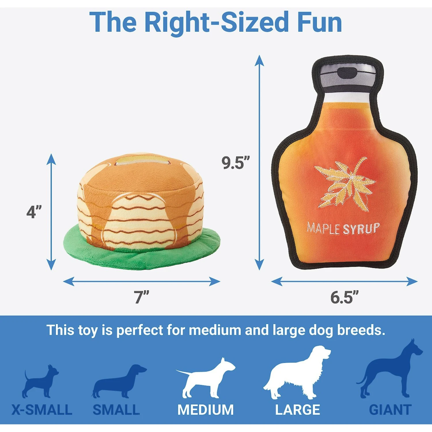 Frisco Fall Pancakes & Maple Syrup Plush Squeaky Dog Toy, 2 Count - Image 2