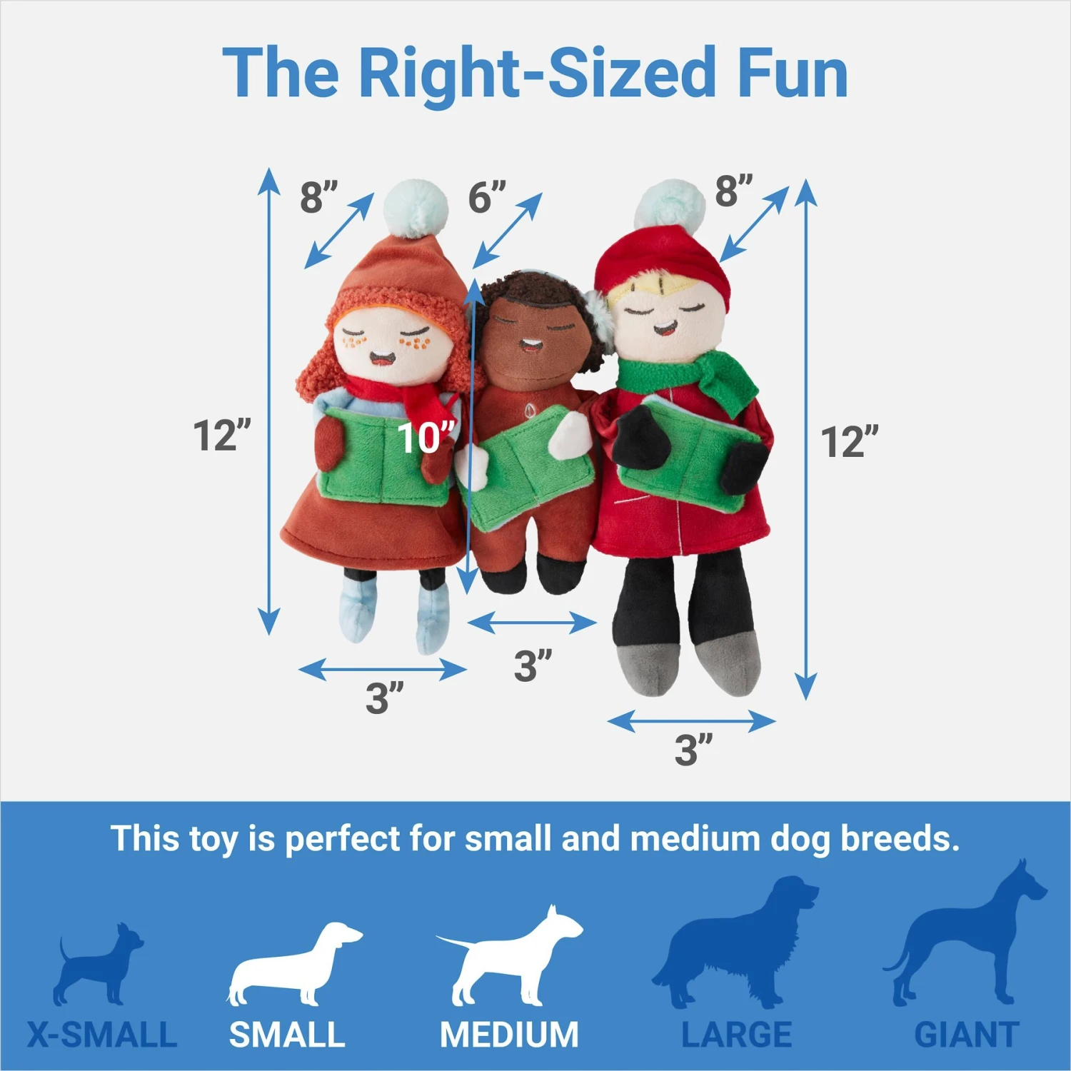 Frisco Holiday Carolers Plush Squeaky Dog Toy, 3 Count - Image 2