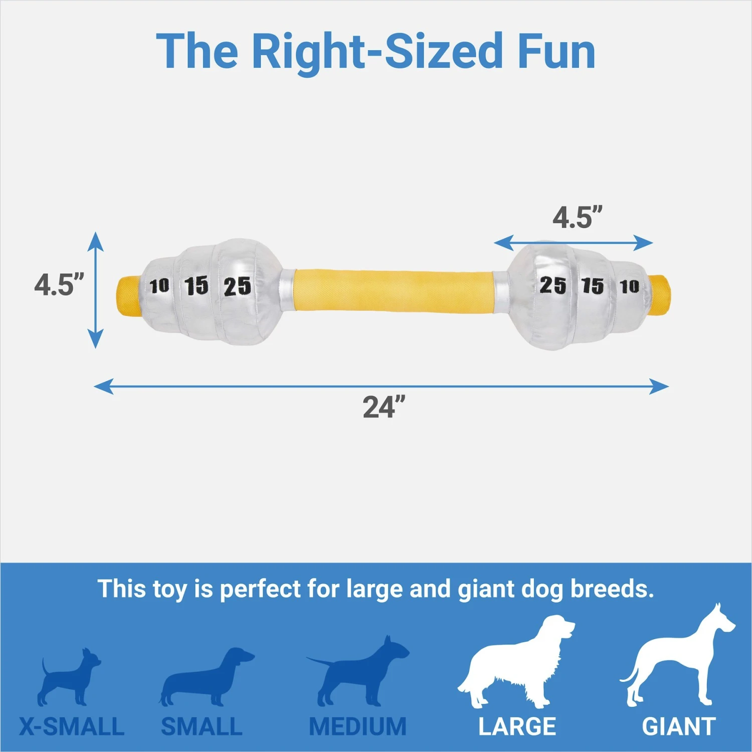 Frisco Weight Bar Wagazoo Plush Squeaky Dog Toy - Image 2