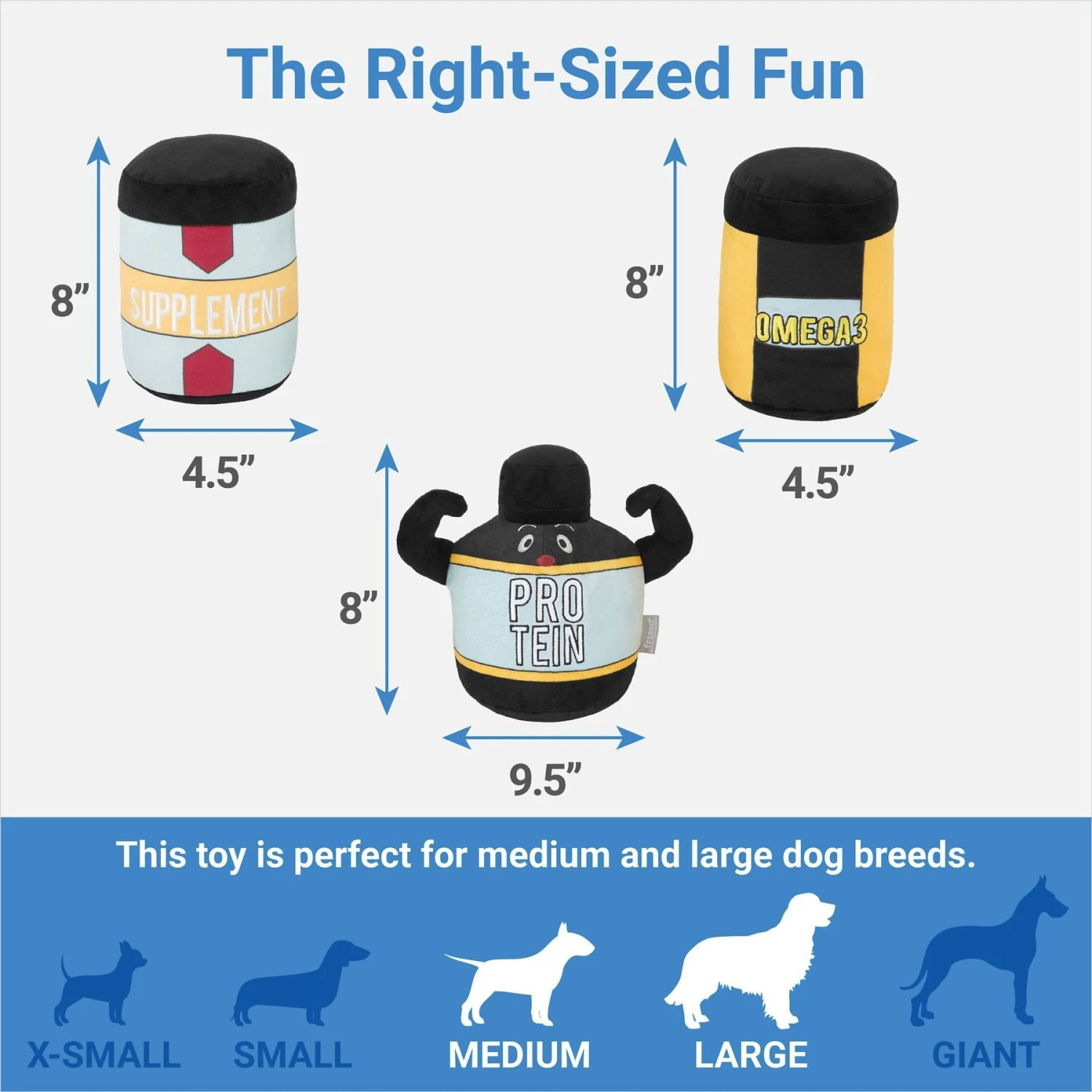 Frisco New Year, New Me Protein Powder Plush Squeaky Dog Toy - Image 2