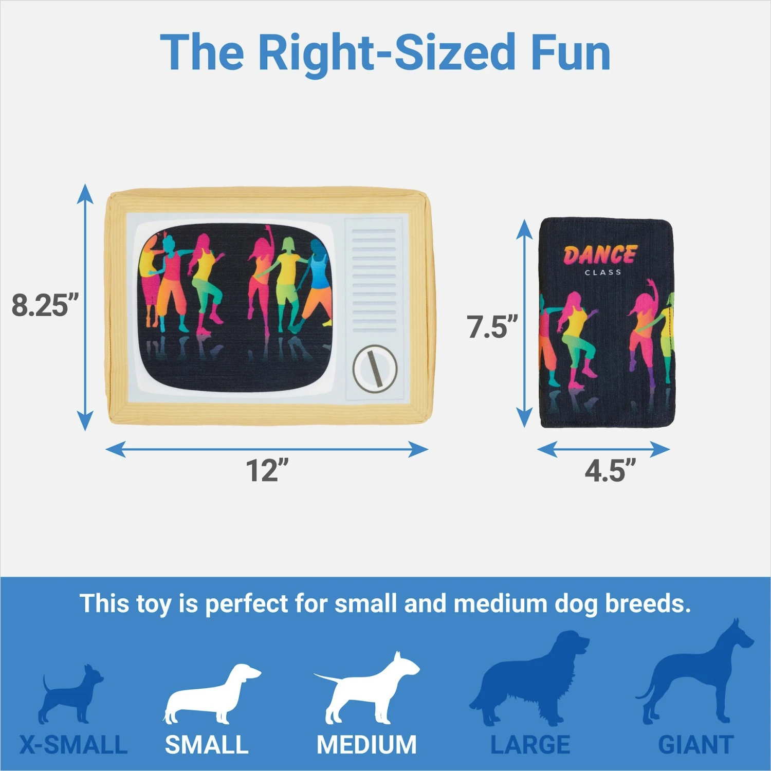 Frisco TV & VHS Tape Plush Squeaky Dog Toy, 2 Count - Image 2