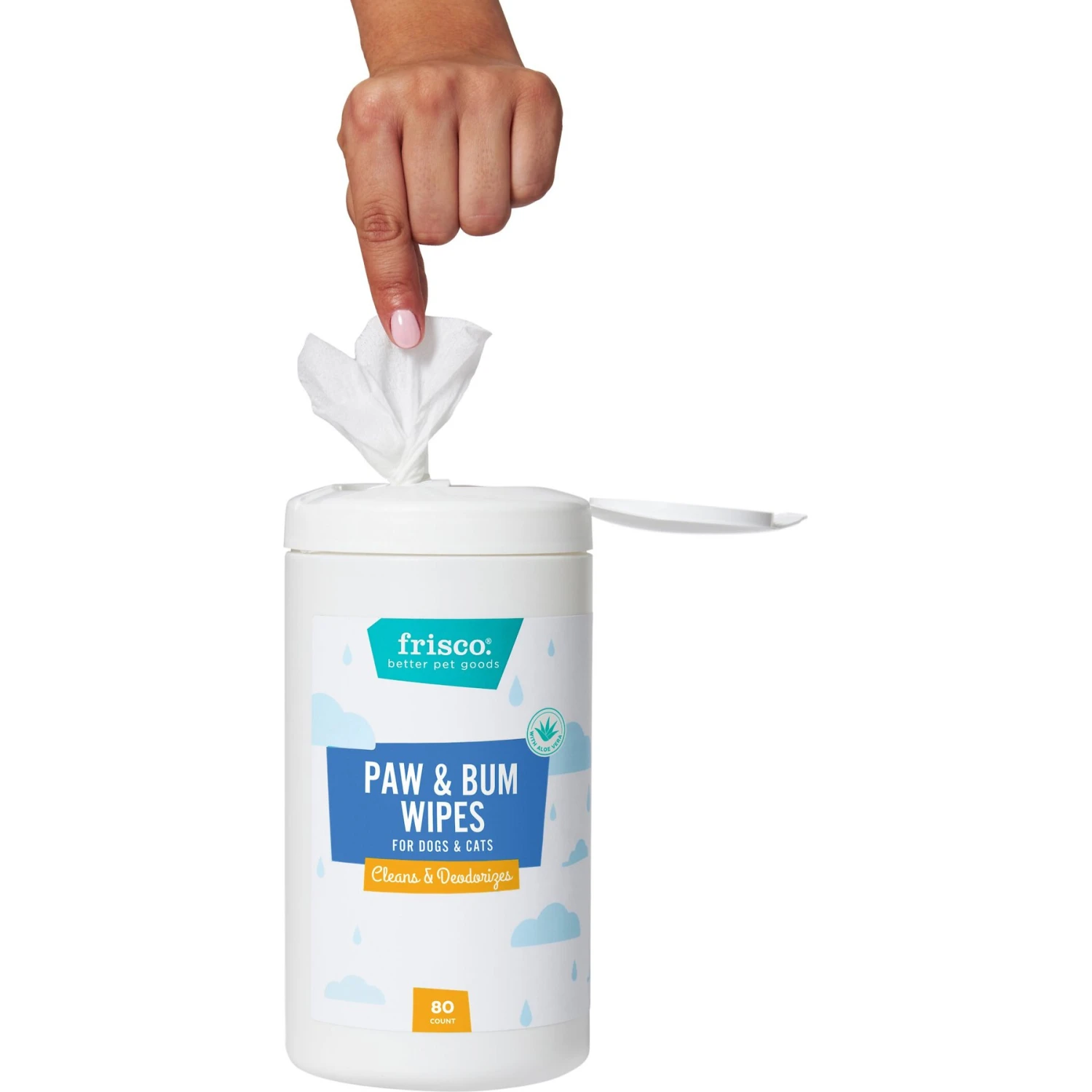 Frisco Deodorizing Paw & Bum Waterless Grooming Wipes For Dogs & Cats - Image 4