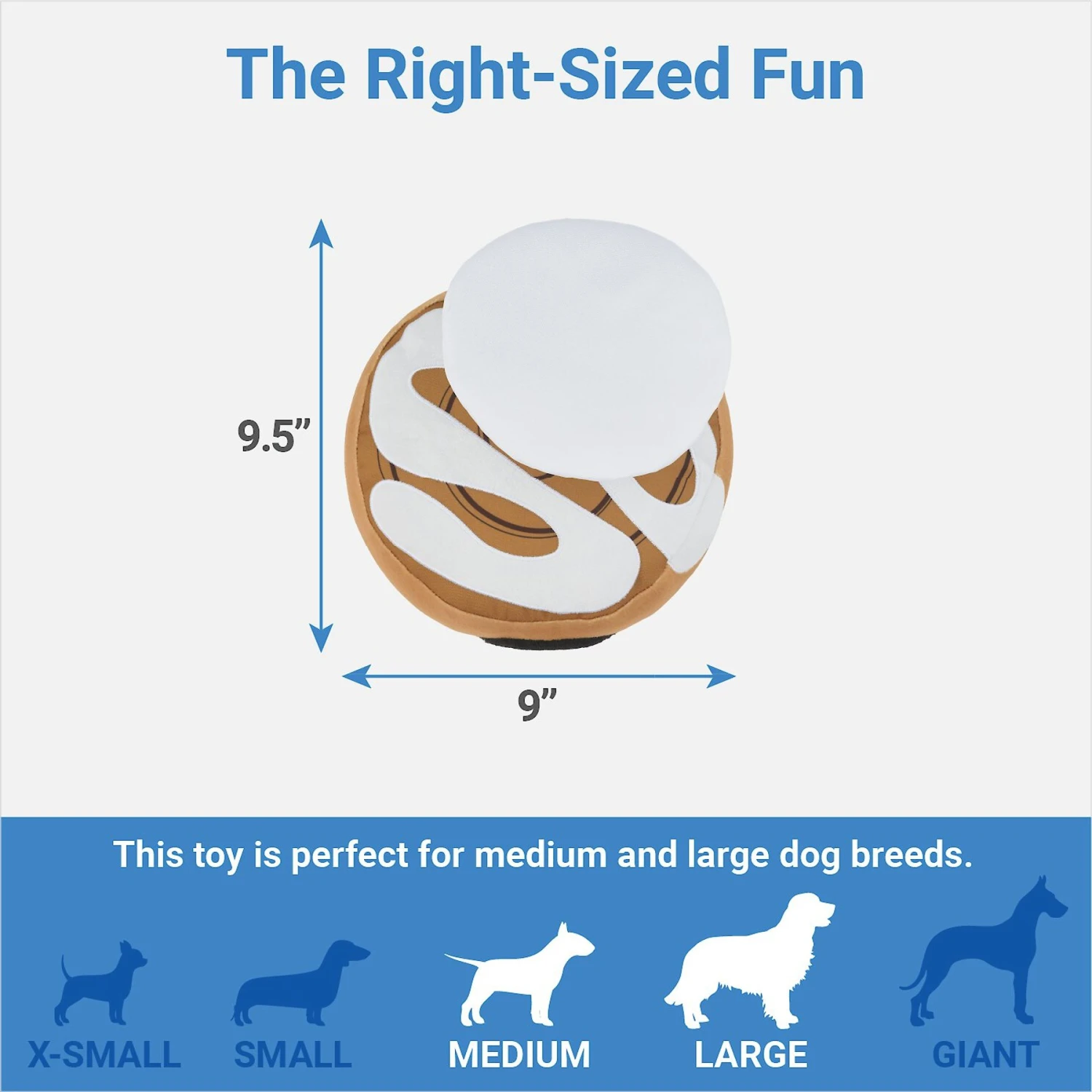 Frisco Brunch Cinnamon Roll Jumbo Plush Squeaky Dog Toy - Image 2