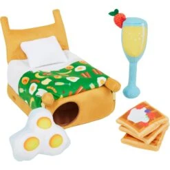 Frisco Brunch Breakfast In Bed Hide & Seek Puzzle Plush Squeaky Dog Toy