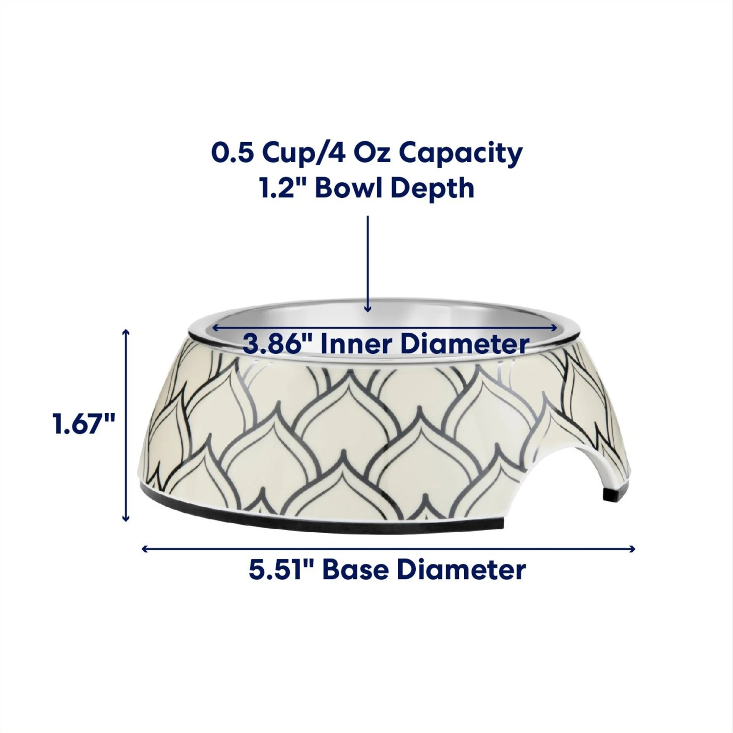 Frisco Moroccan Design Stainless Steel Dog & Cat Bowl - Image 2