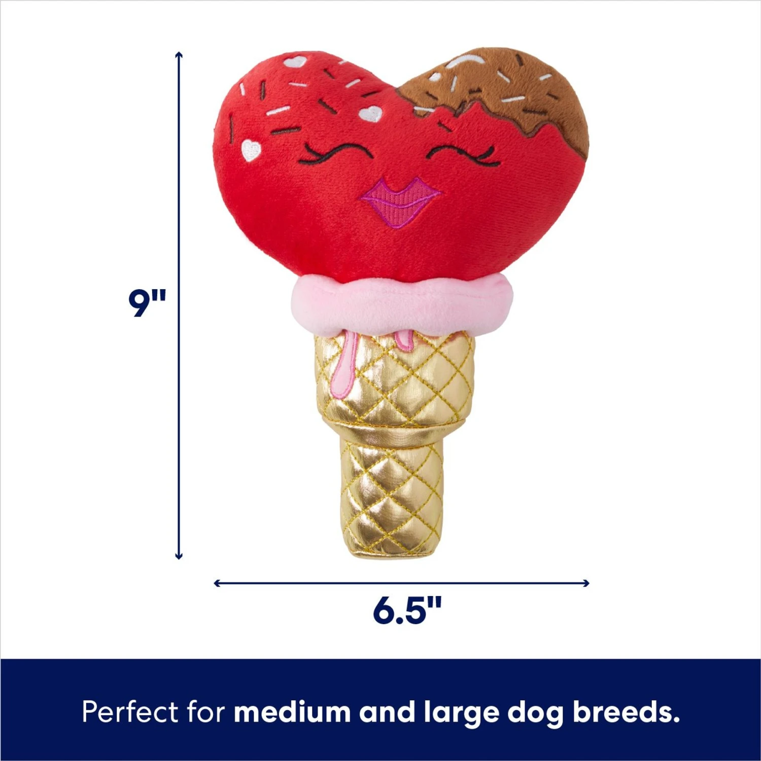 Frisco Valentine Ice Cream Plush Squeaky Dog Toy - Image 2