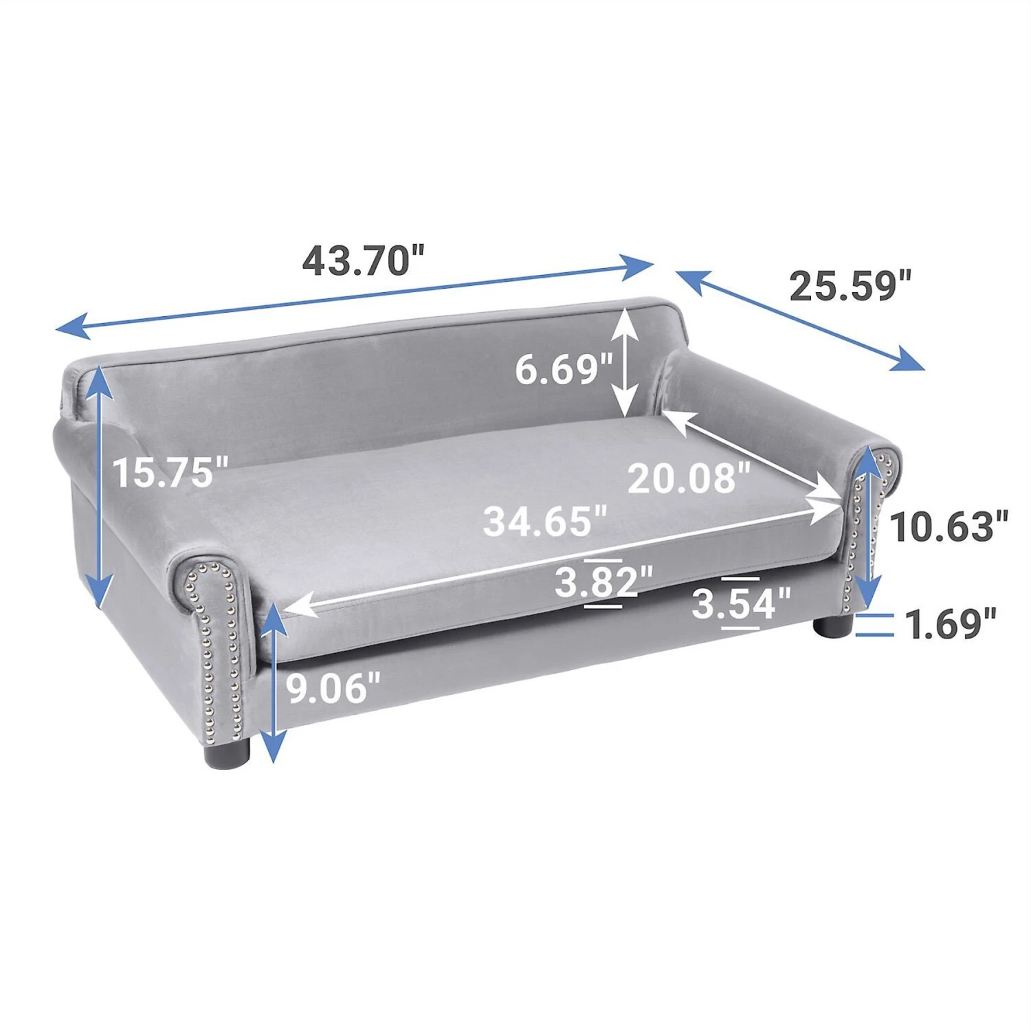 Frisco Sofa Pet Bed With Removable Cover & Frisco Eyelash Cat & Dog Blanket - Image 3