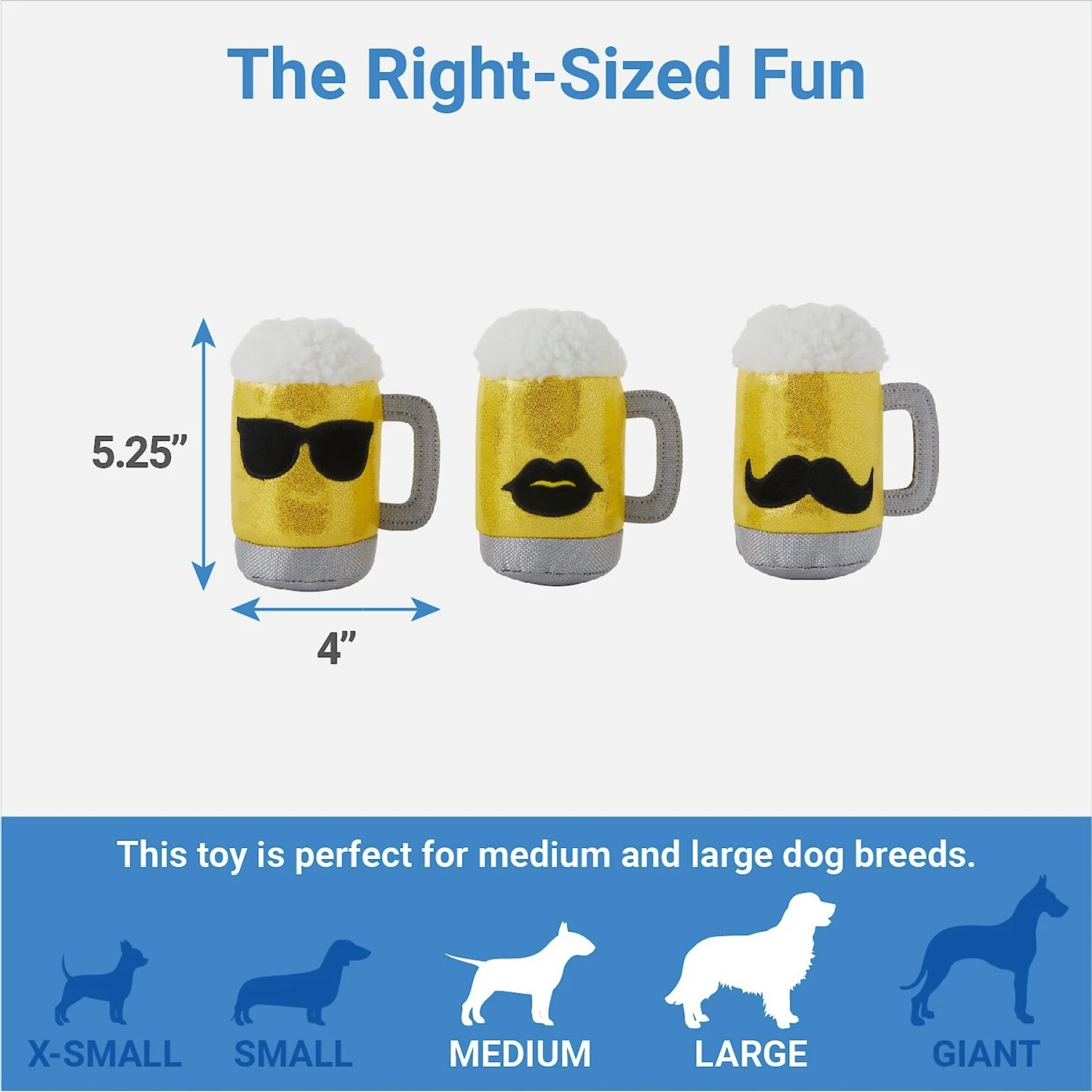 Frisco Beer & Keg Plush Squeaky Dog Toy, 4 Count - Image 2