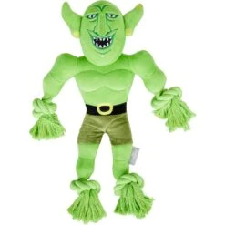 Frisco Halloween Goblin Plush With Rope Squeaky Dog Toy