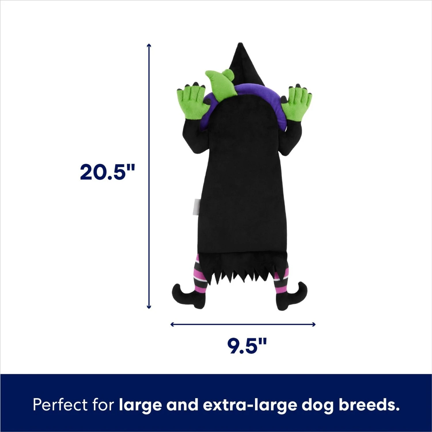 Frisco Halloween Witch Flat Plush Squeaky Dog Toy - Image 2