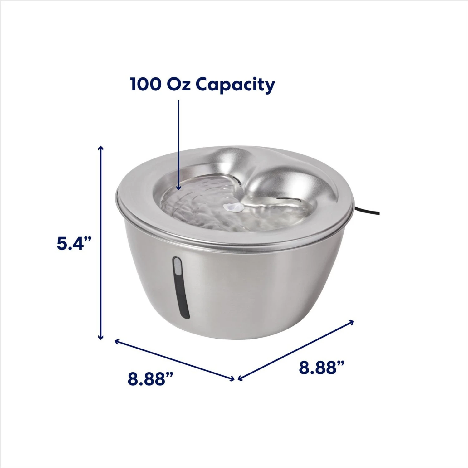 Frisco Stainless Steel Heart Dog & Cat Fountain - Image 2