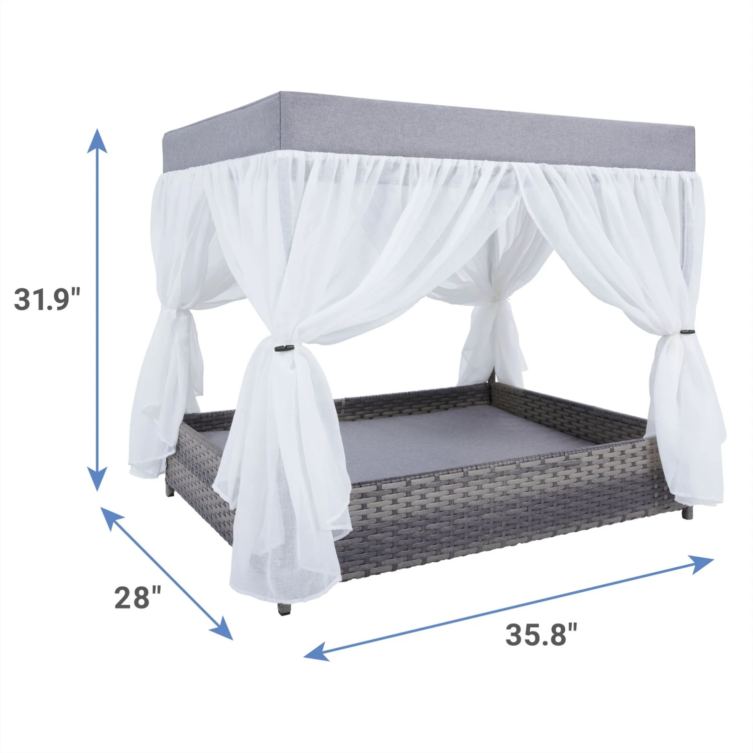 Frisco Outdoor Wicker Canopy Dog Bed - Image 2