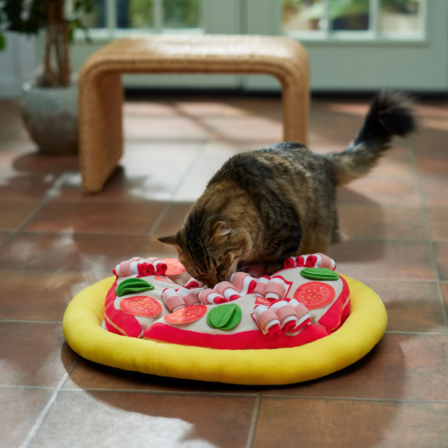 Frisco Pizza Reversible Snuffle Mat, Yellow, Medium - Image 4