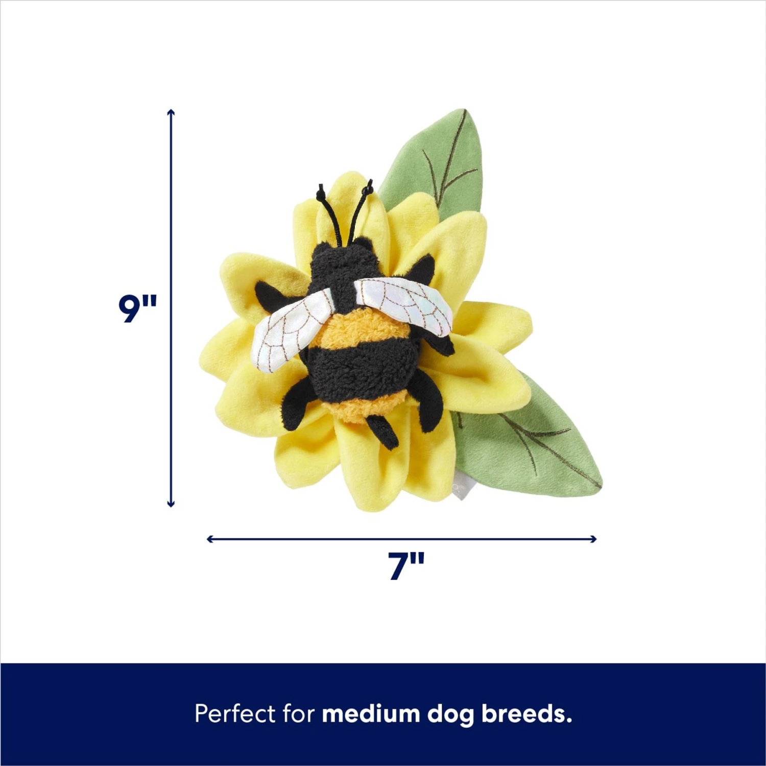 Frisco Spring Sunflower Plush Squeaky Dog Toy - Image 2