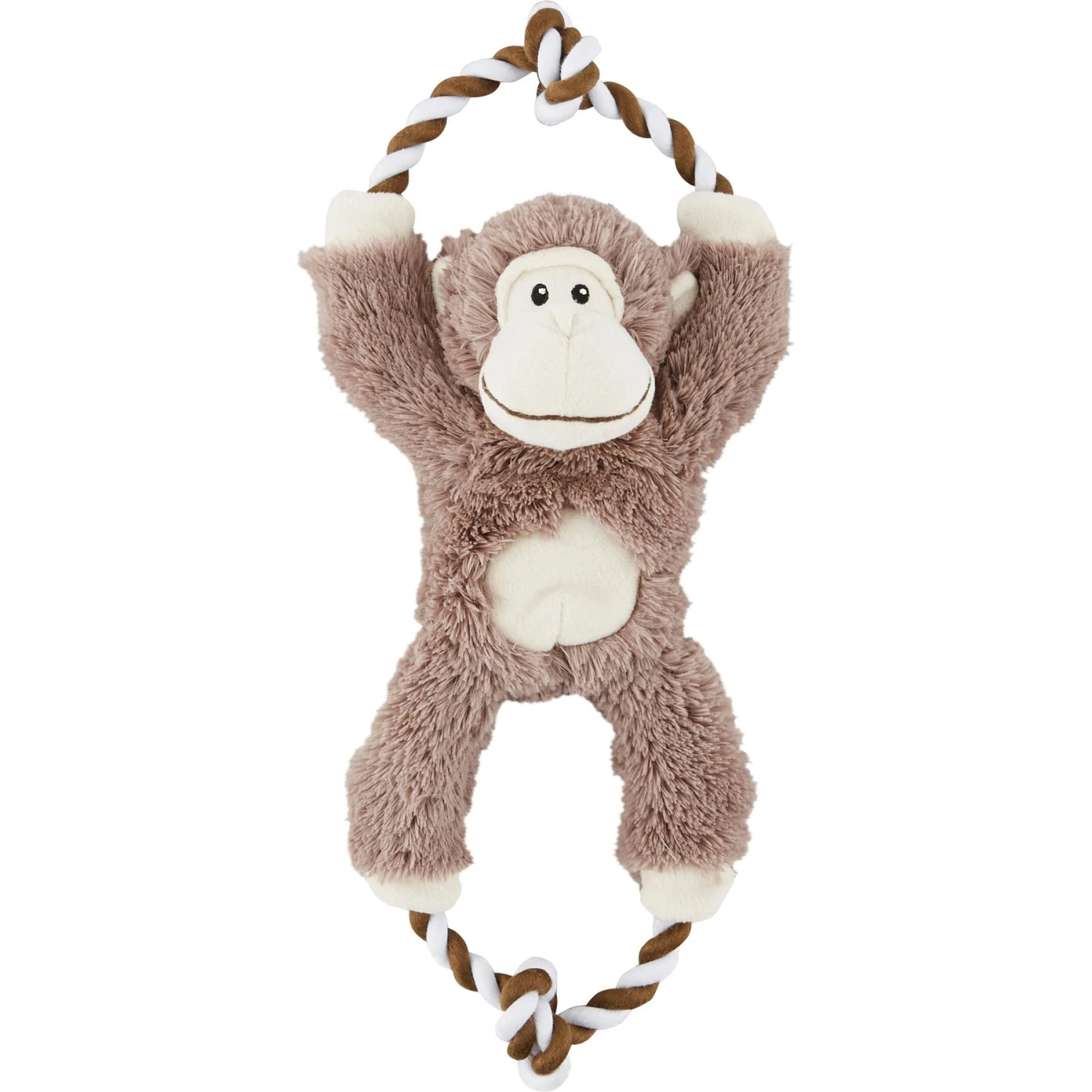 Frisco Monkey Plush With Rope Squeaky Dog Toy & Frisco Cow Plush With Inside Rope Squeaky Dog Toy - Image 2